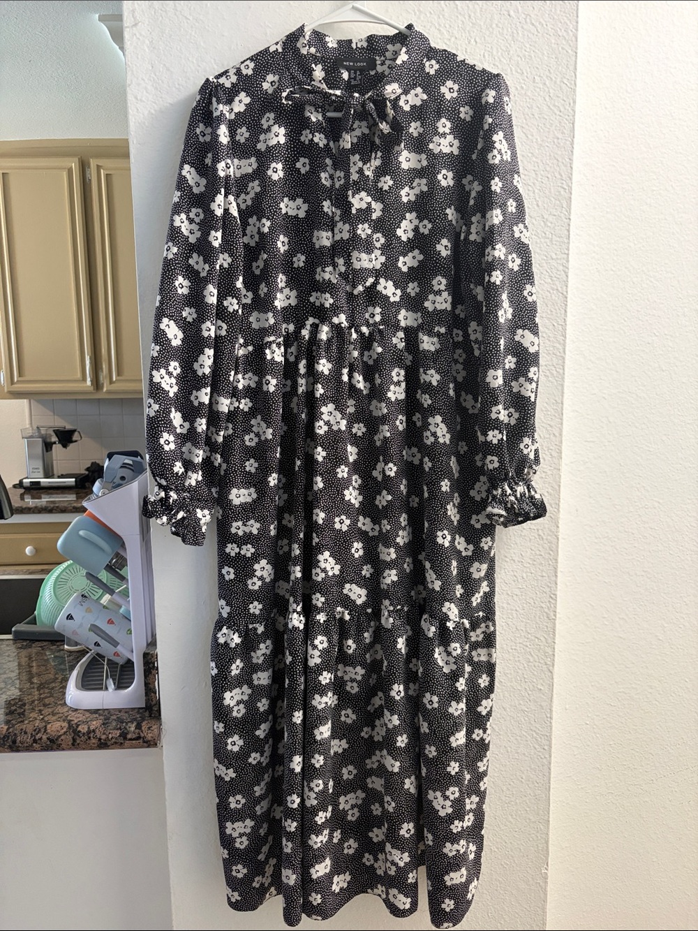 New Look Black and White Floral Maxi Dress